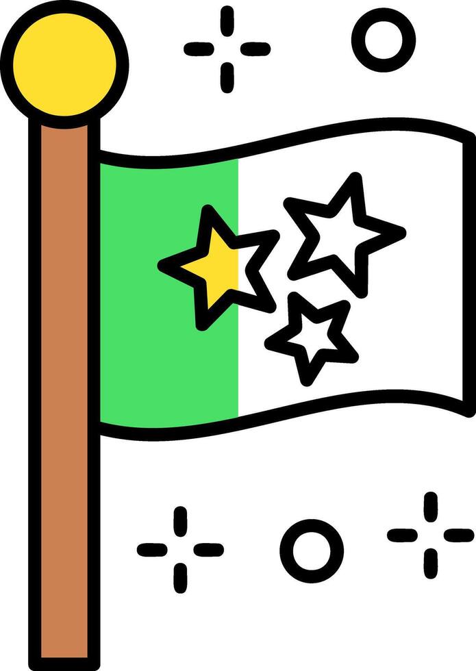 flagga fylld halv skära ikon vektor