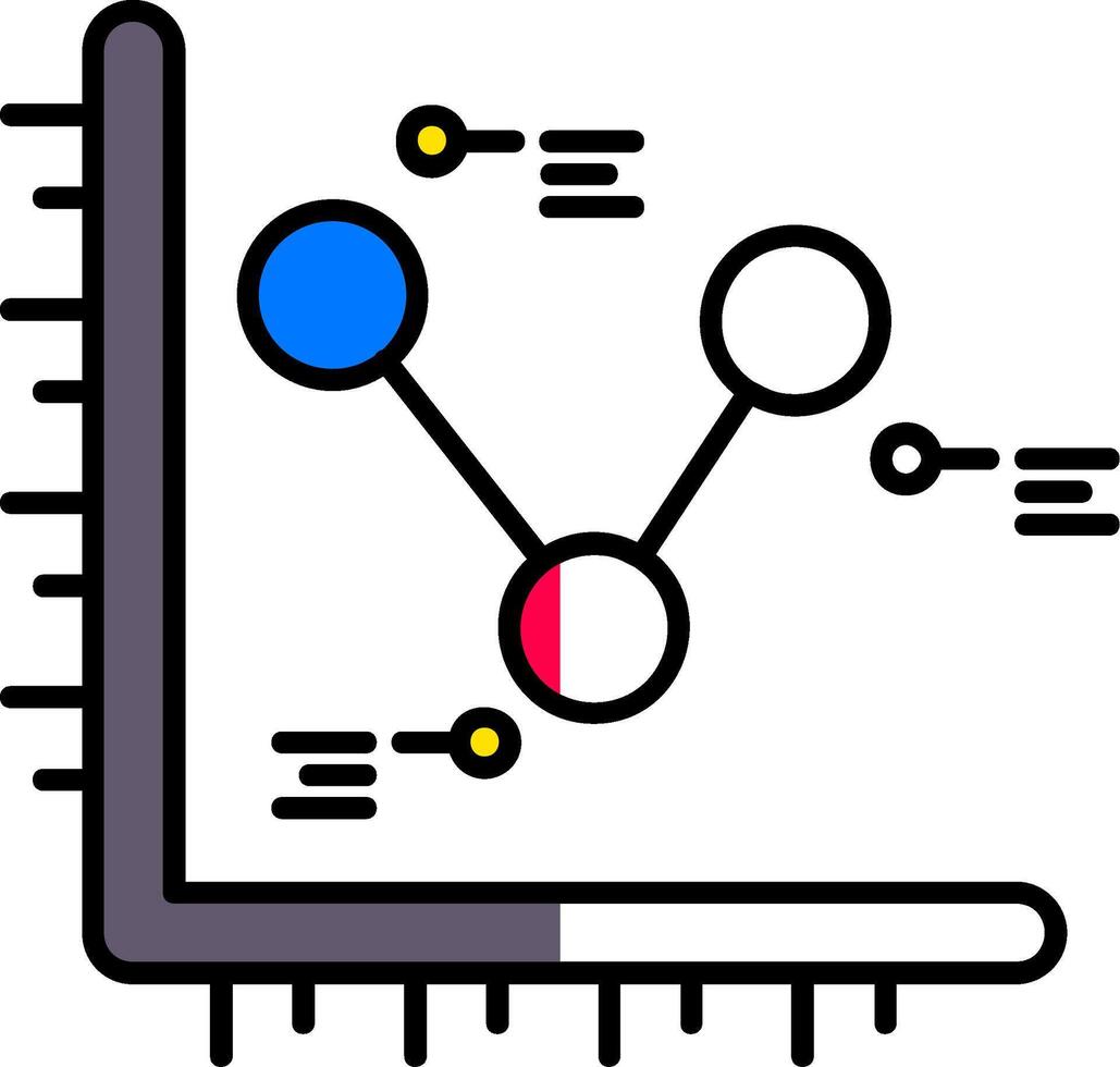 Diagramm gefüllt Hälfte Schnitt Symbol vektor