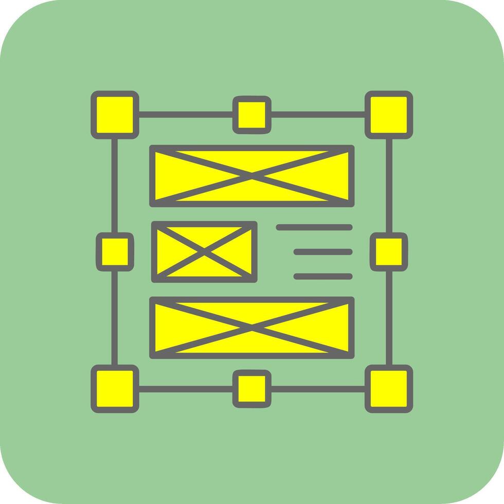 Layout gefüllt Gelb Symbol vektor