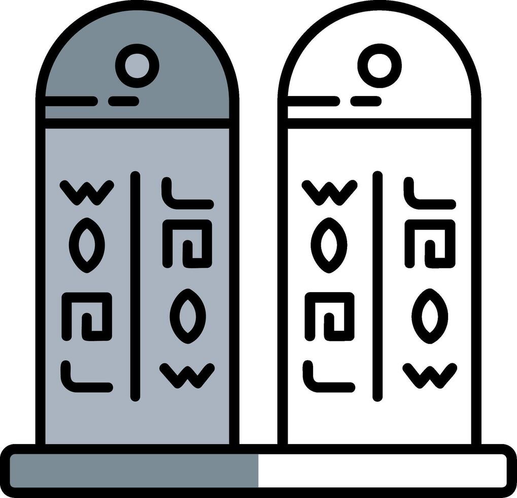 Hieroglyphe gefüllt Hälfte Schnitt Symbol vektor