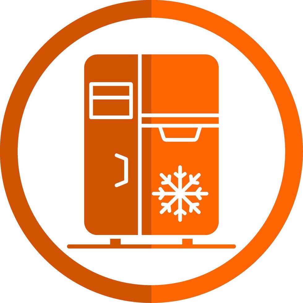 Kühlschrank Glyphe Orange Kreis Symbol vektor