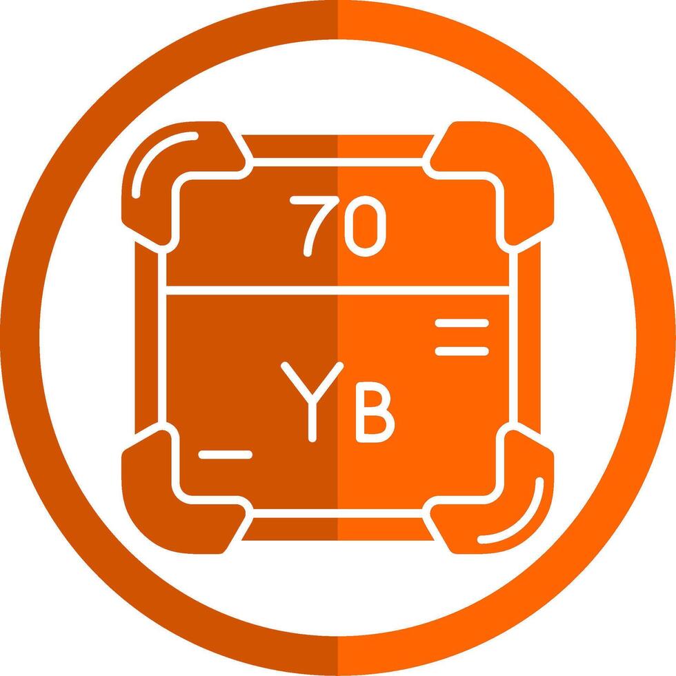 Ytterbium Glyphe Orange Kreis Symbol vektor