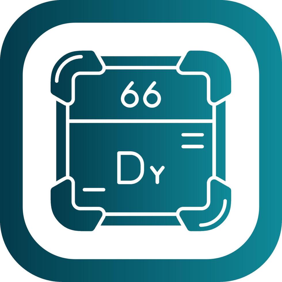 dysprosium glyf lutning runda hörn ikon vektor