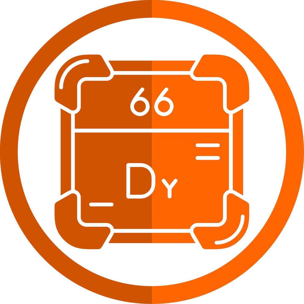 Dysprosium Glyphe Orange Kreis Symbol vektor