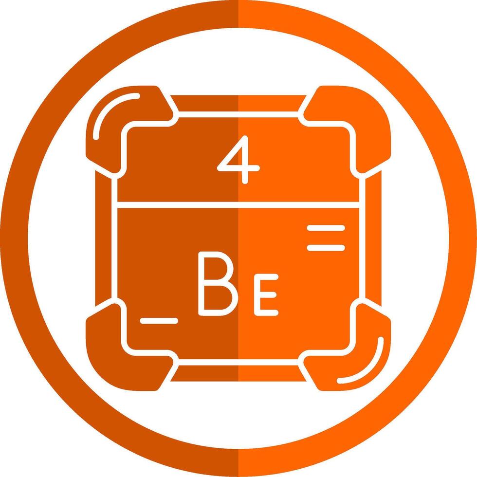 beryllium glyf orange cirkel ikon vektor