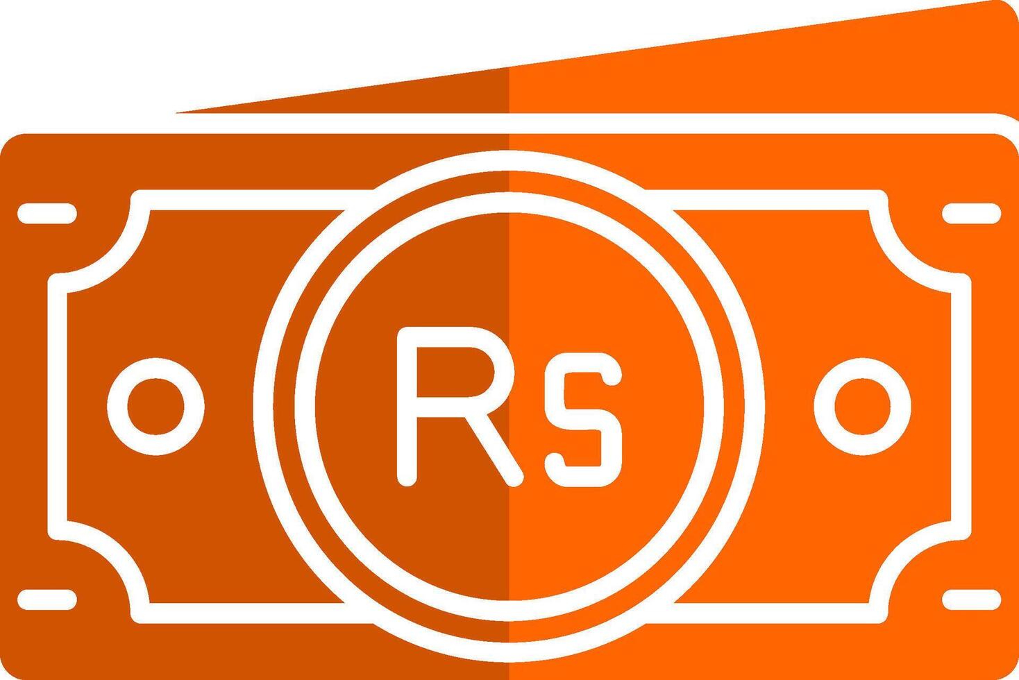 rupee glyf orange cirkel ikon vektor