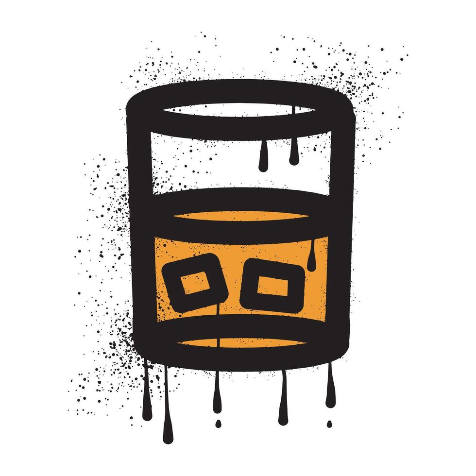 Whiskey Trinken Glas Graffiti gezeichnet mit schwarz sprühen Farbe Kunst vektor