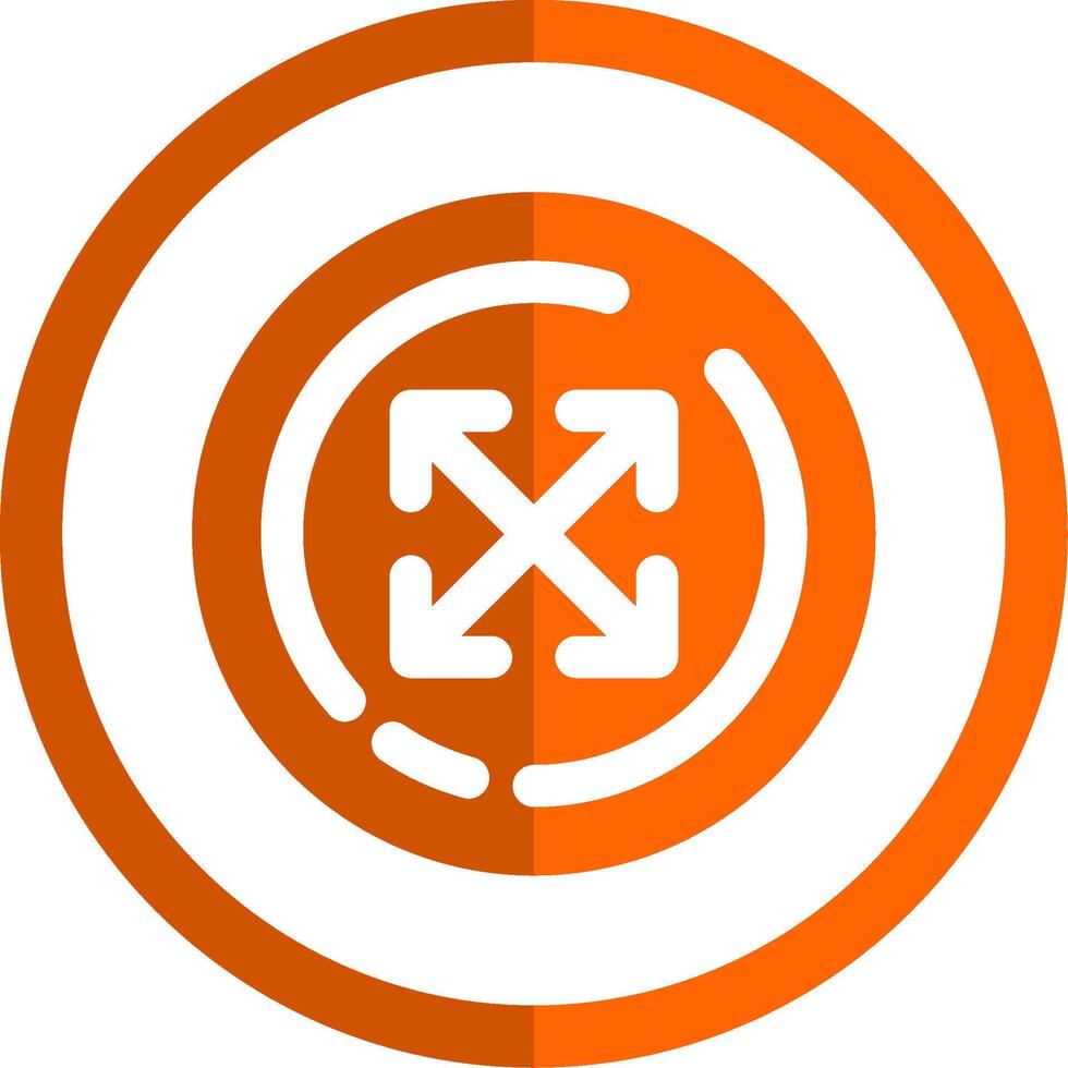 Bewegung Glyphe Orange Kreis Symbol vektor