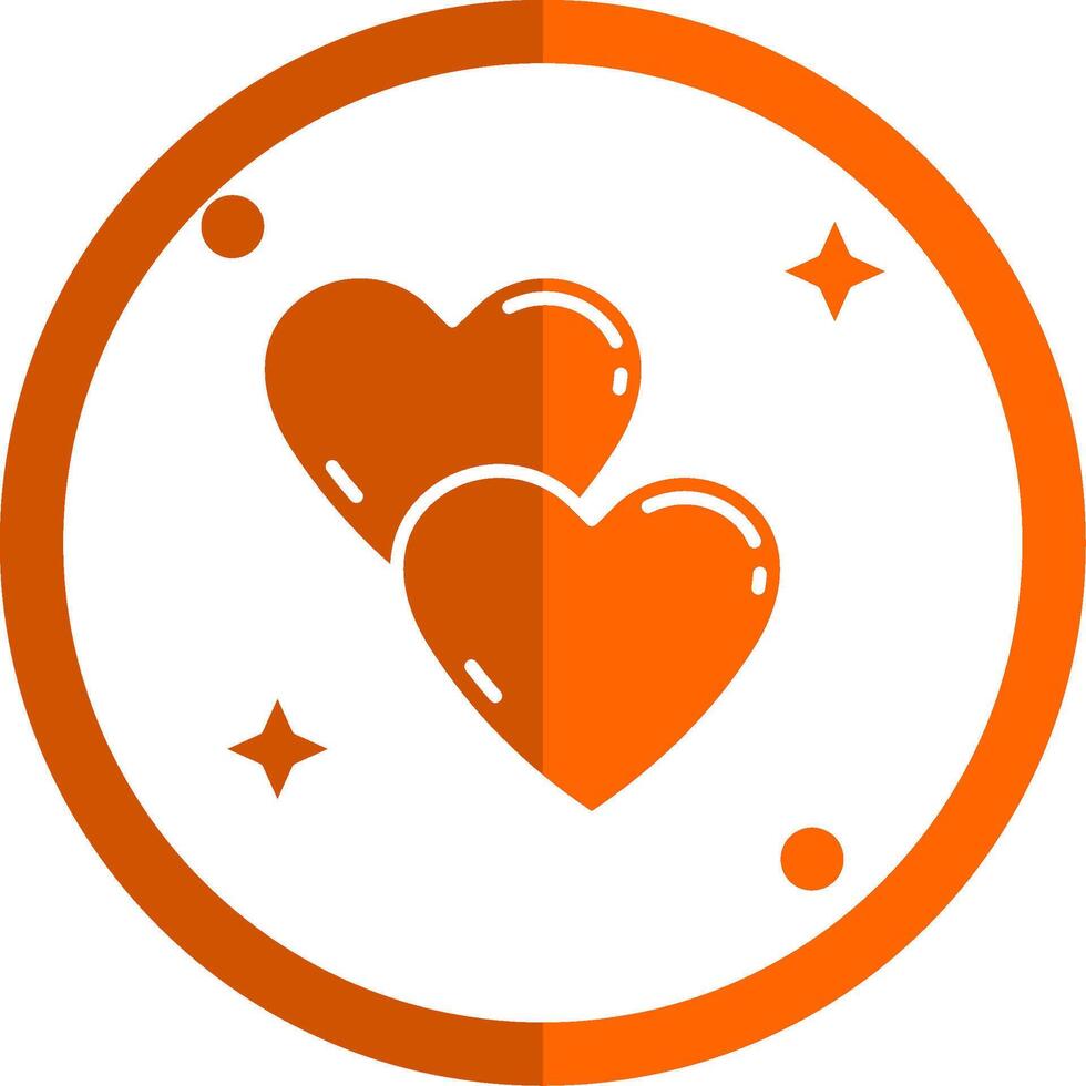 Liebe Glyphe Orange Kreis Symbol vektor