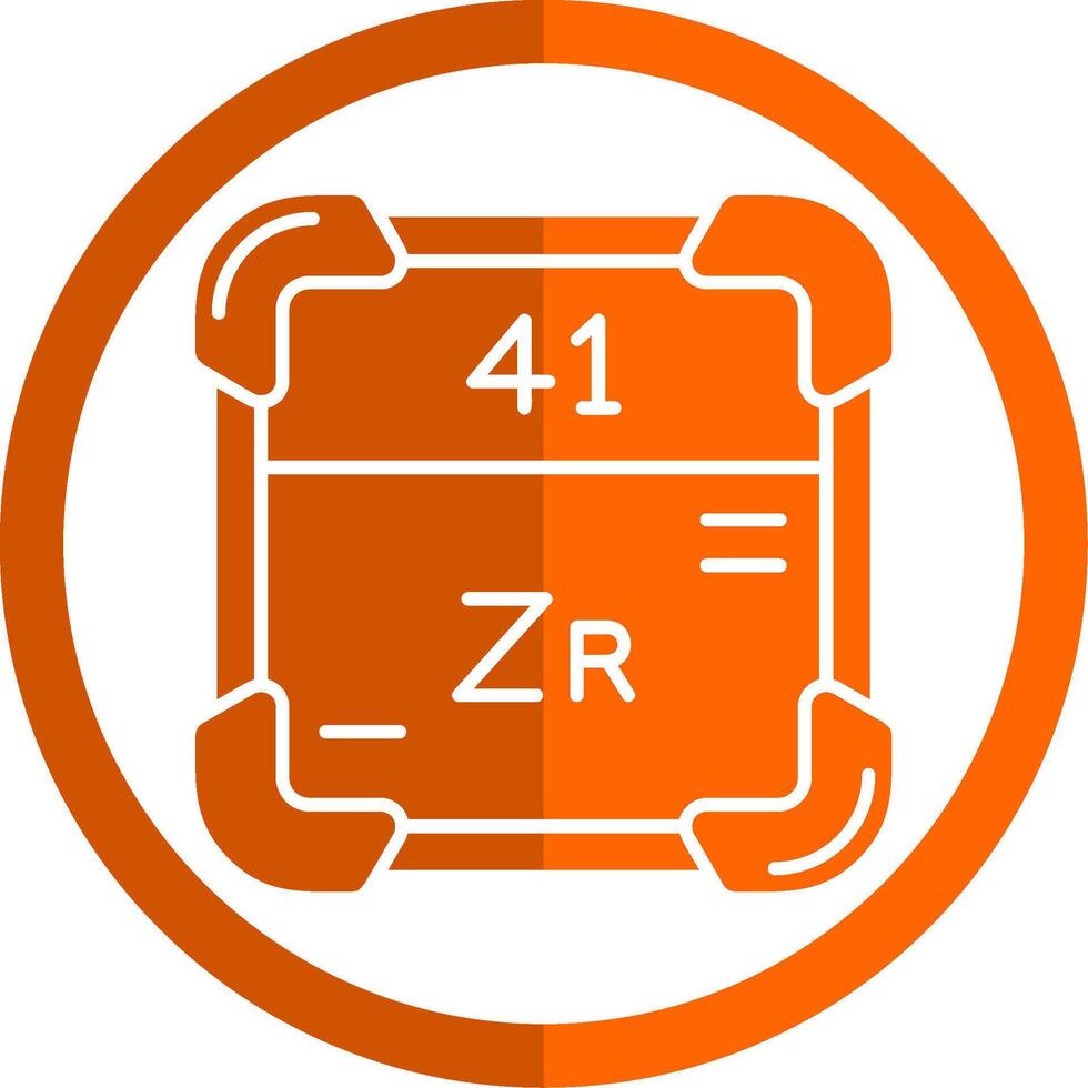 zirkonium glyf orange cirkel ikon vektor