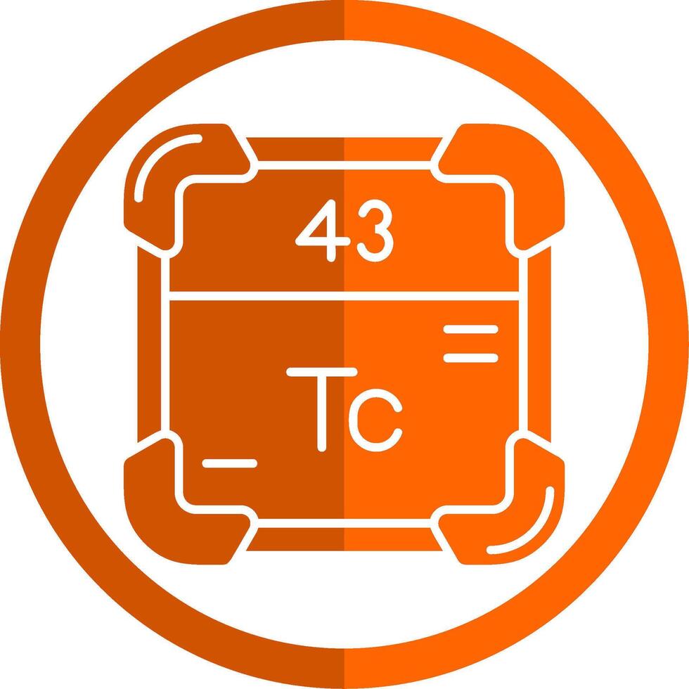 Technetium Glyphe Orange Kreis Symbol vektor