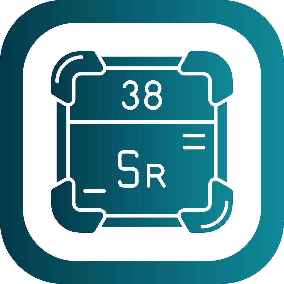 Strontium Glyphe Gradient runden Ecke Symbol vektor