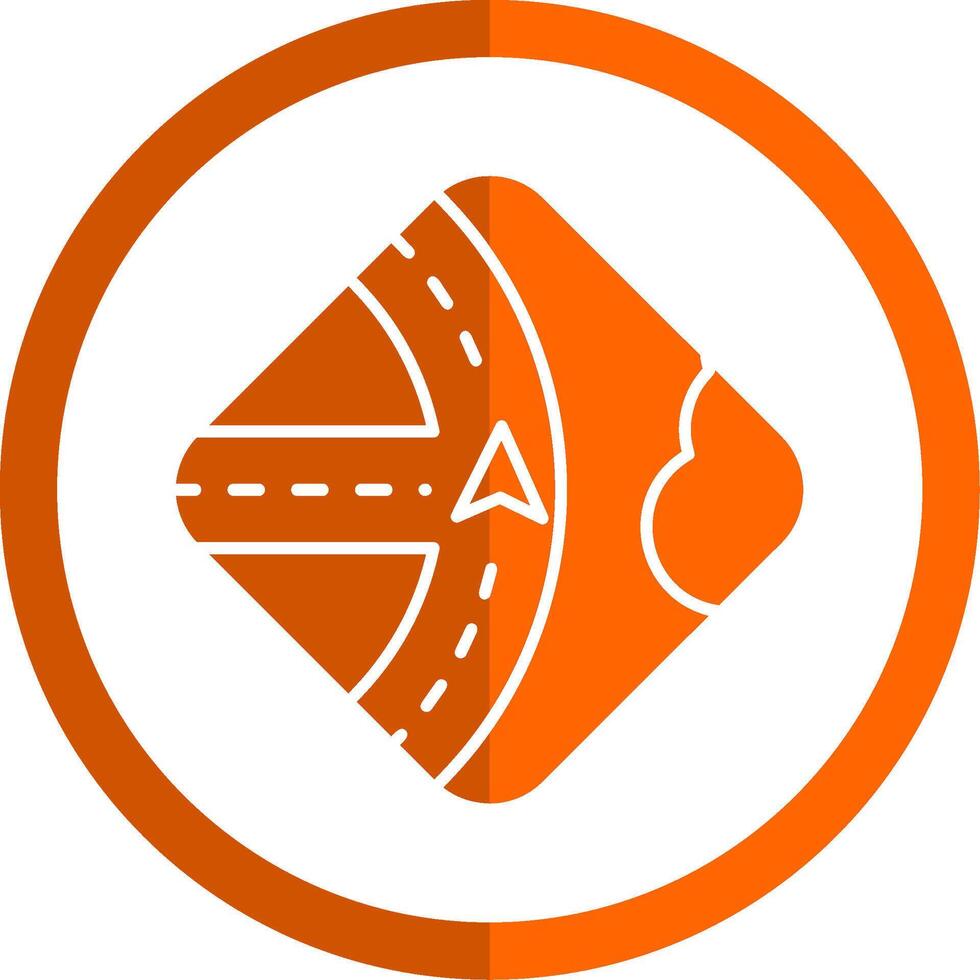 Navigation Glyphe Orange Kreis Symbol vektor