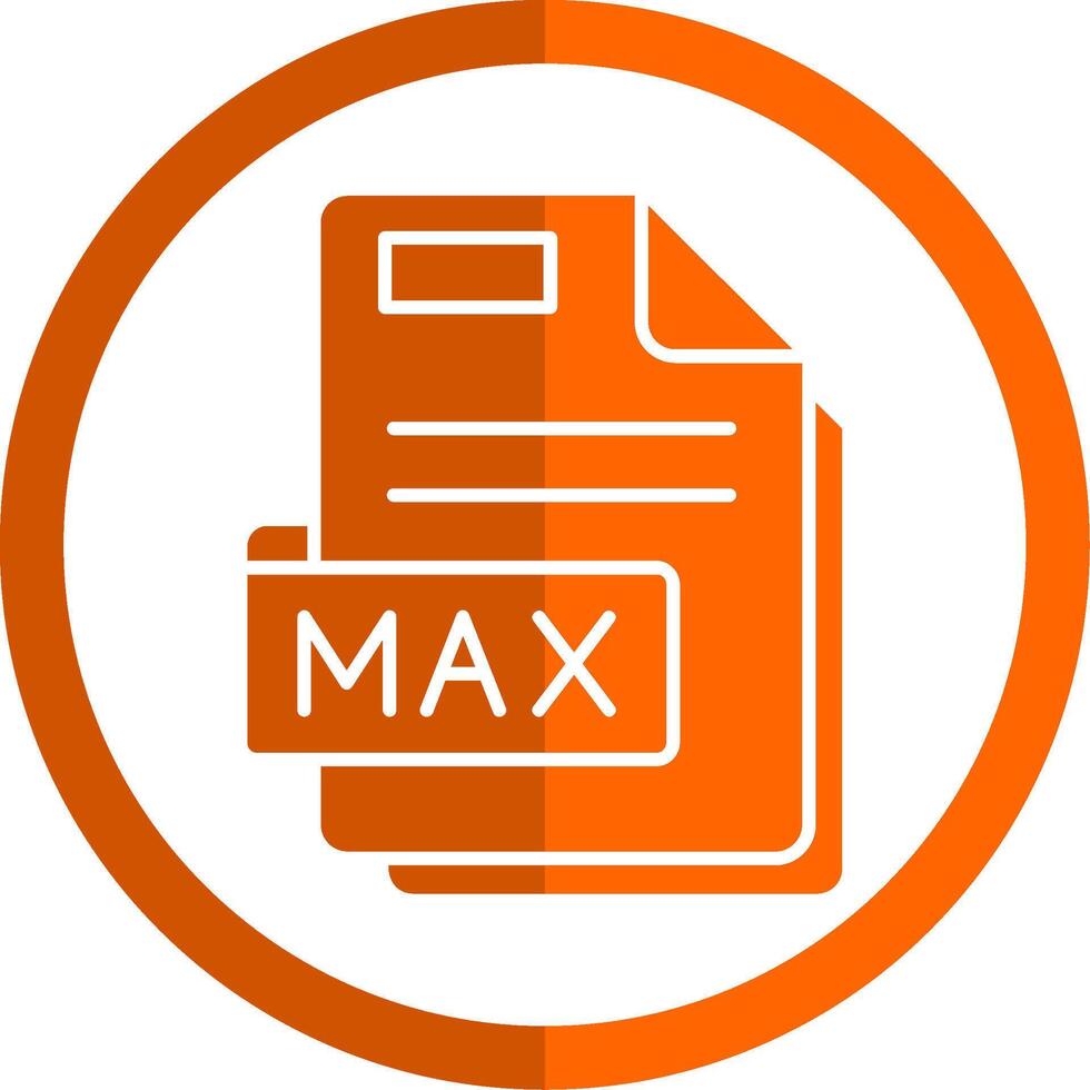 max glyf orange cirkel ikon vektor