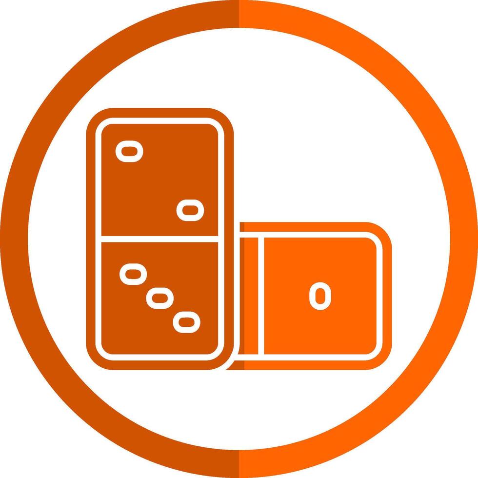 Domino Glyphe Orange Kreis Symbol vektor