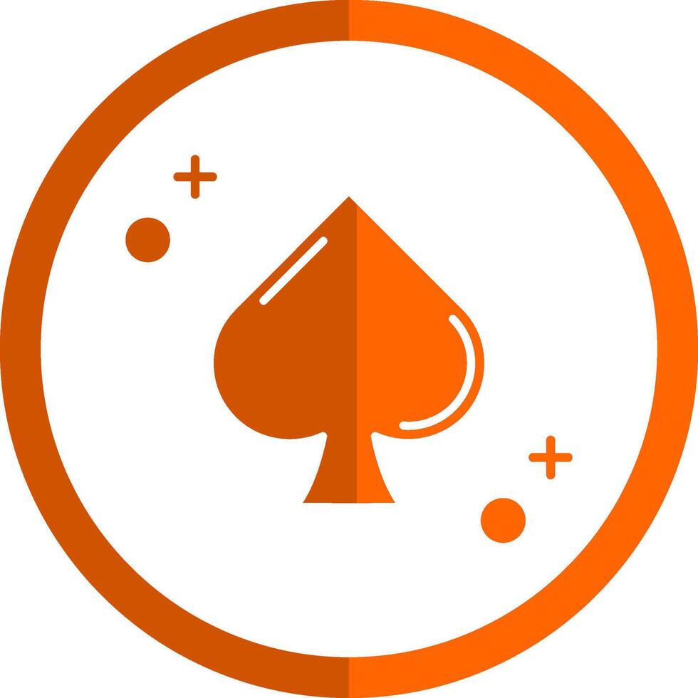 Spaten Glyphe Orange Kreis Symbol vektor