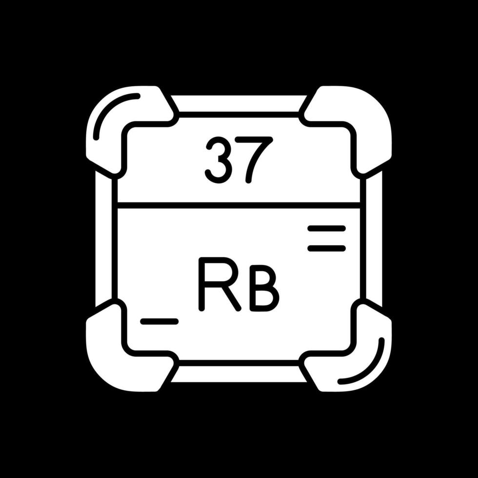 rubidium glyf omvänd ikon vektor