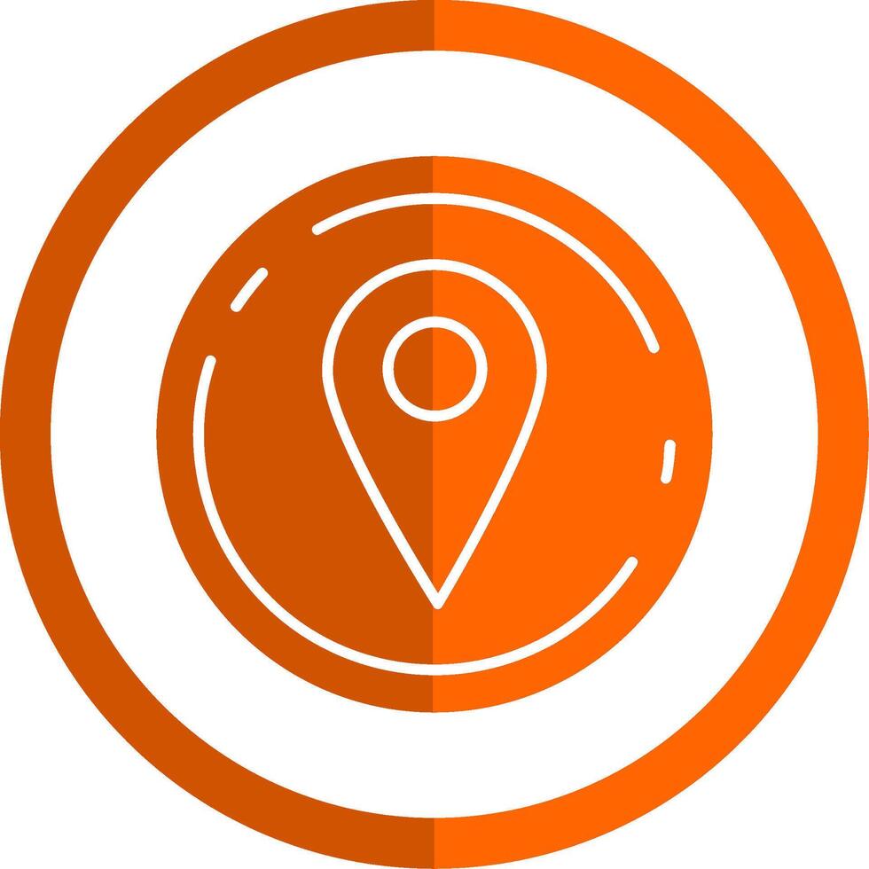 plats glyf orange cirkel ikon vektor