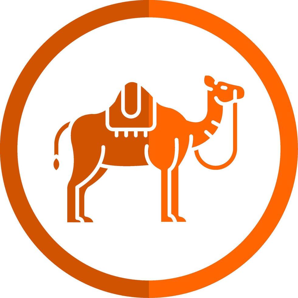 kamel glyf orange cirkel ikon vektor