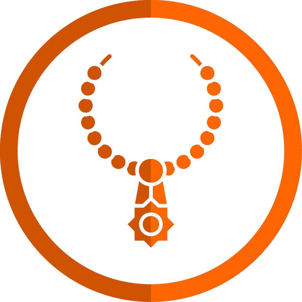 Halskette Glyphe Orange Kreis Symbol vektor