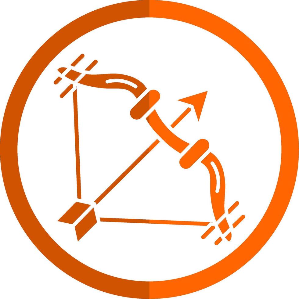 Bogenschütze Glyphe Orange Kreis Symbol vektor