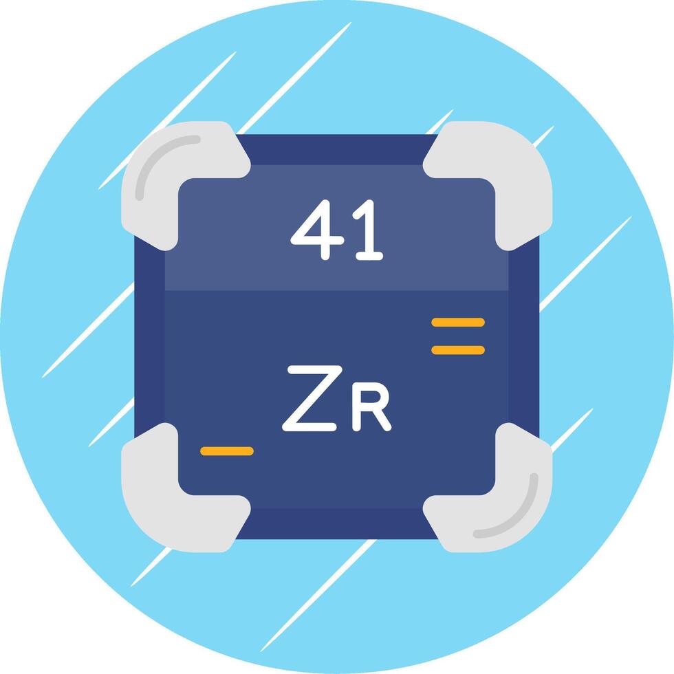 zirkonium platt blå cirkel ikon vektor