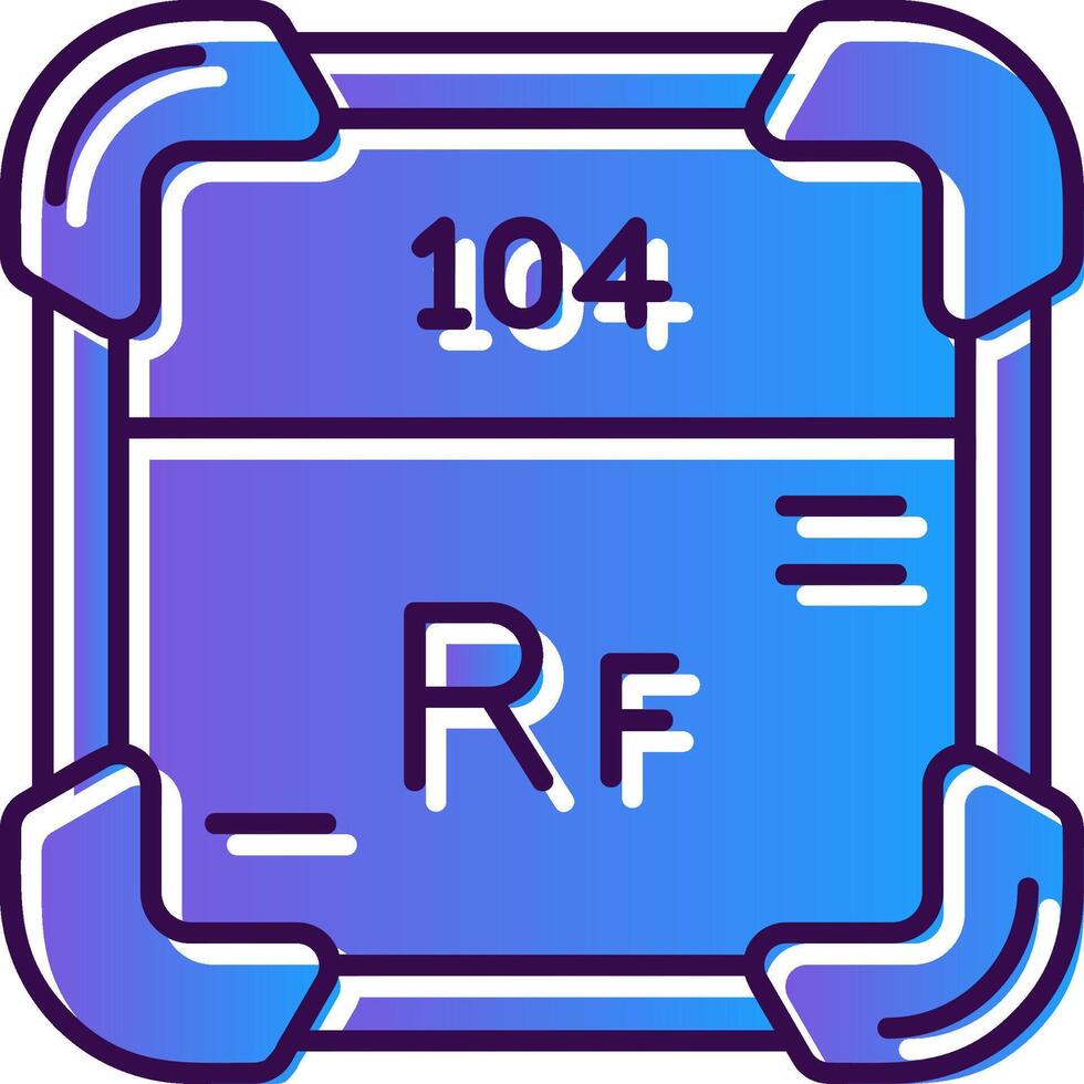 Rutherfordium Gradient gefüllt Symbol vektor