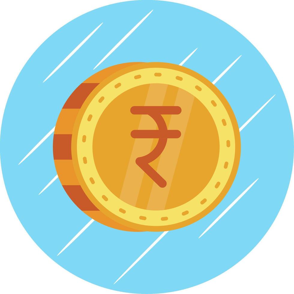 Rupee eben Blau Kreis Symbol vektor