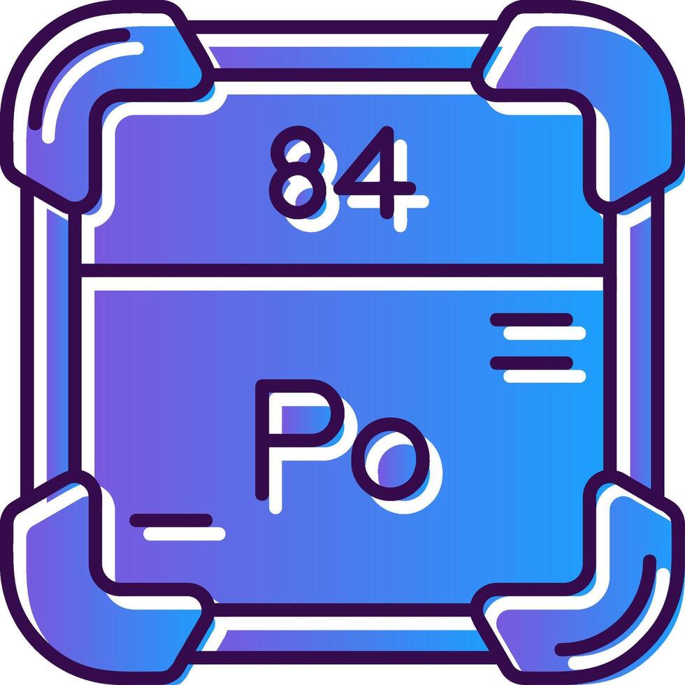 Polonium Gradient gefüllt Symbol vektor