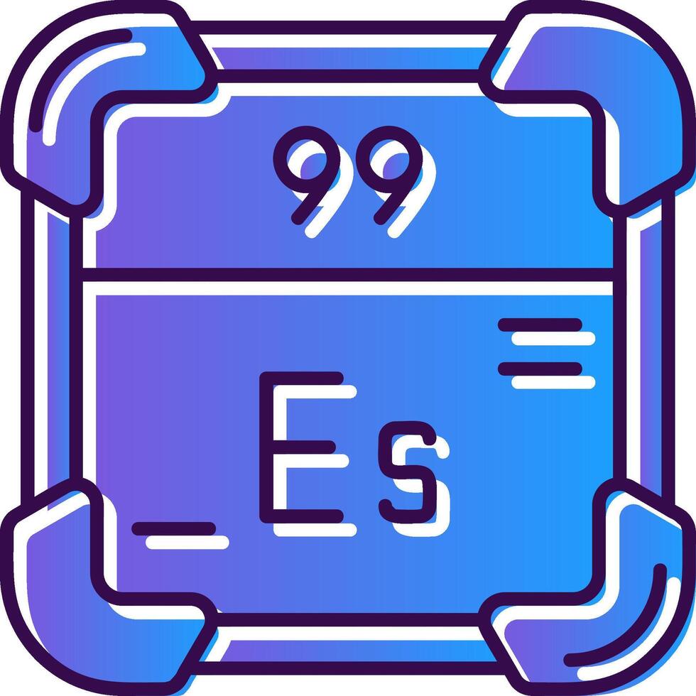 Einsteinium Gradient gefüllt Symbol vektor