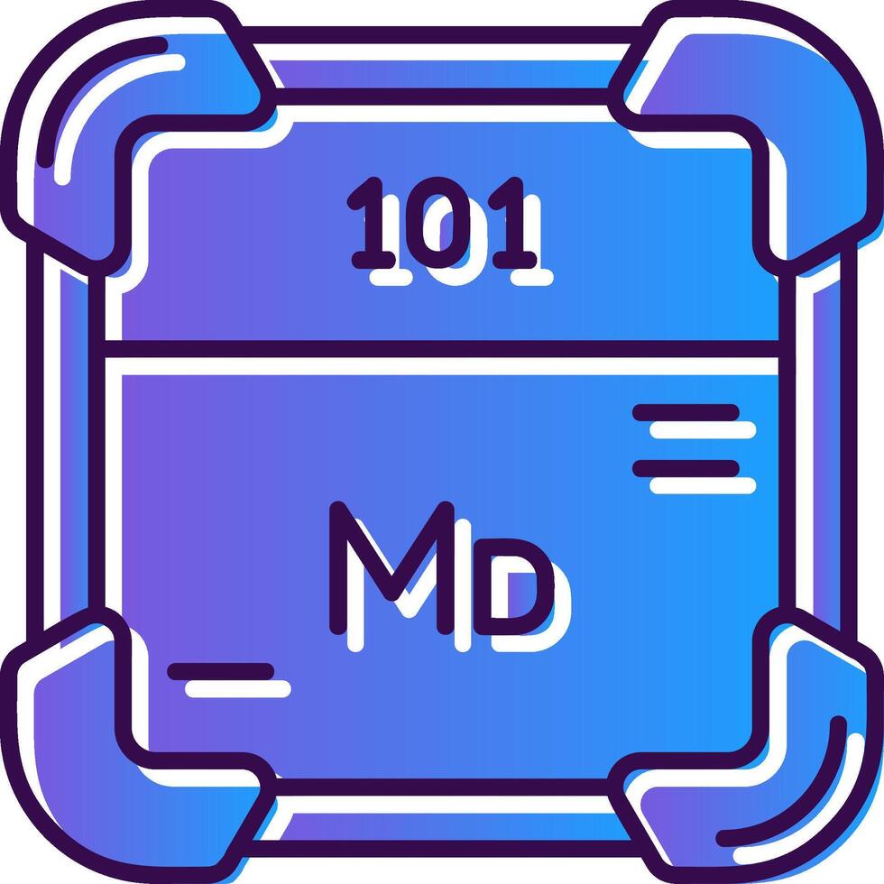 Mendelevium Gradient gefüllt Symbol vektor