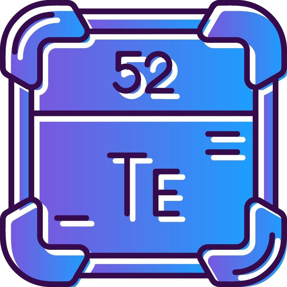 Tellur Gradient gefüllt Symbol vektor