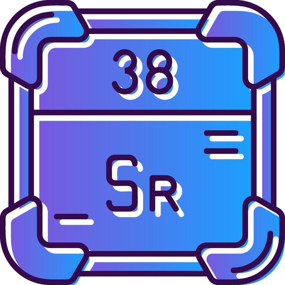 strontium lutning fylld ikon vektor