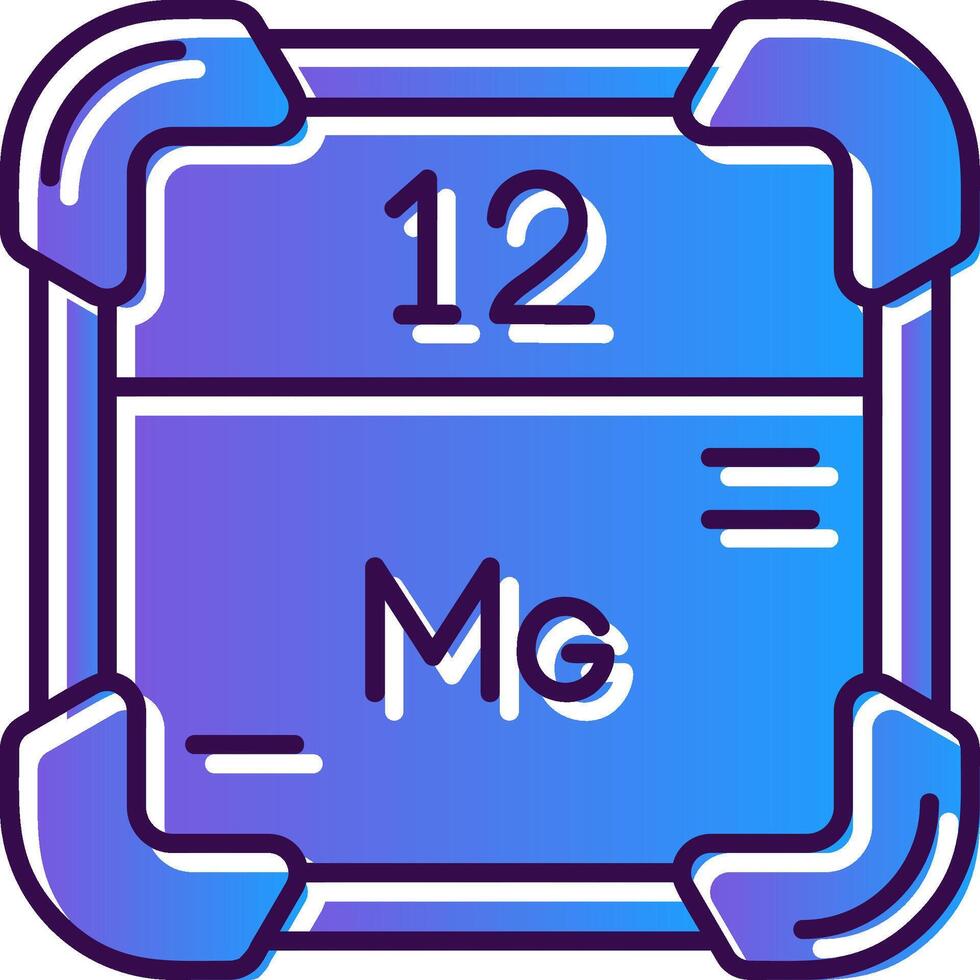 magnesium lutning fylld ikon vektor