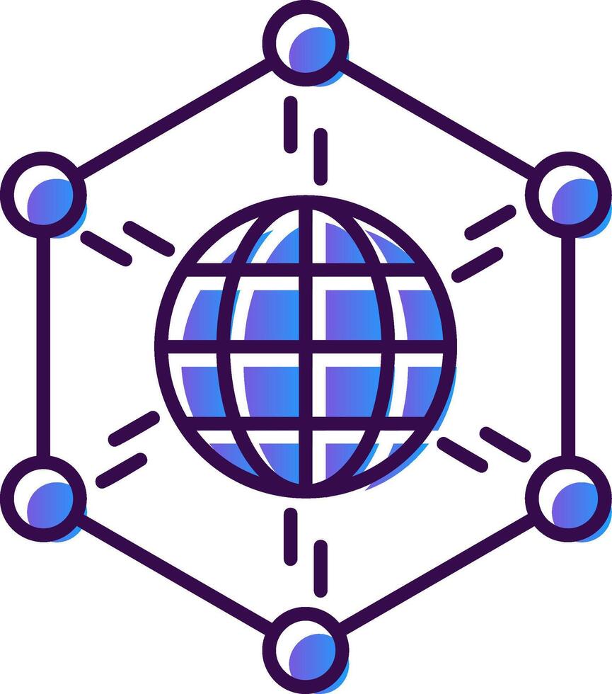Netzwerk Gradient gefüllt Symbol vektor