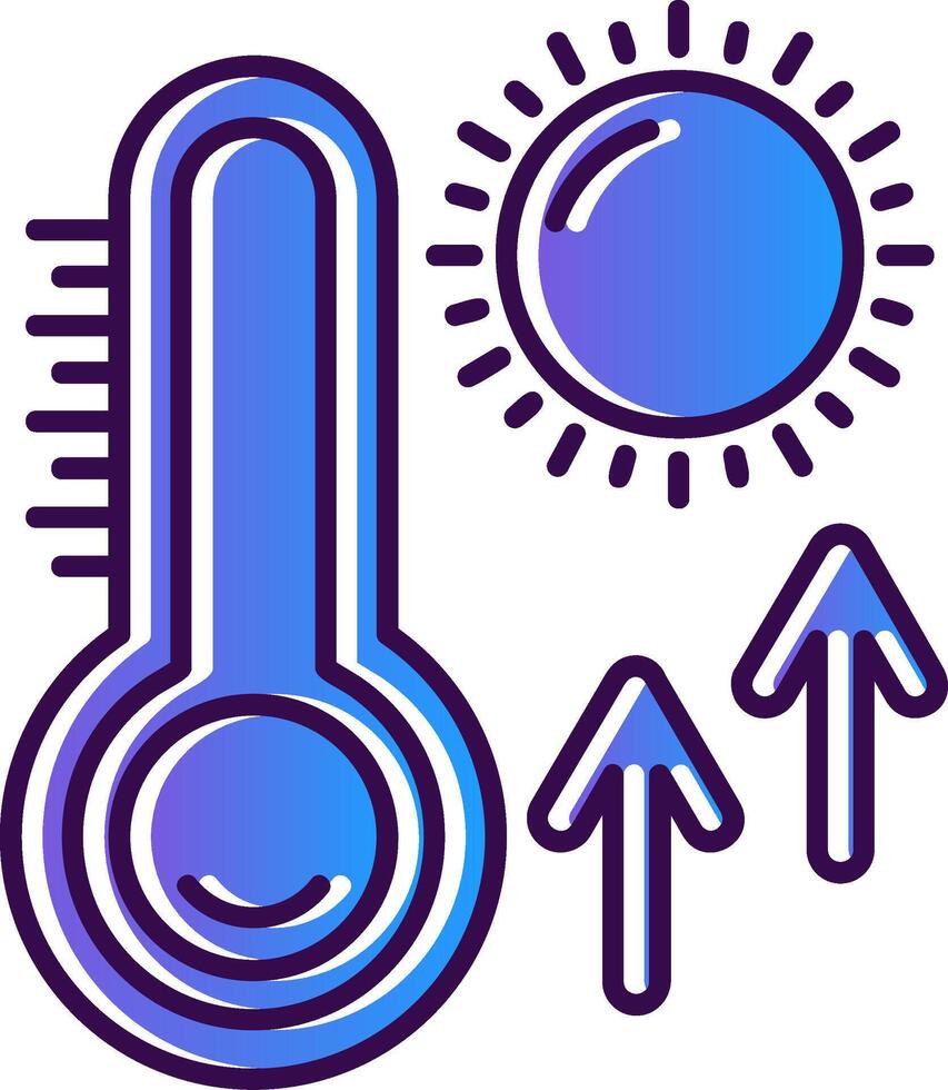 termometer lutning fylld ikon vektor