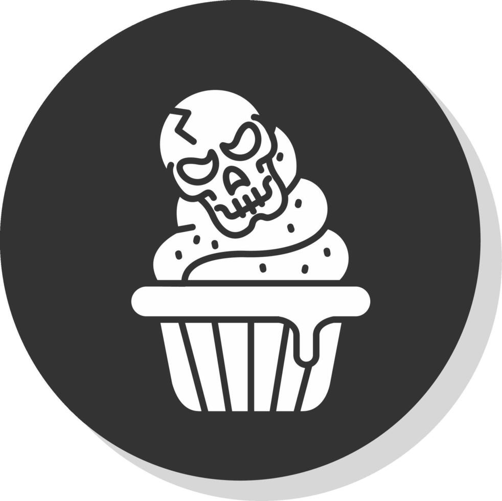 muffin glyf grå cirkel ikon vektor
