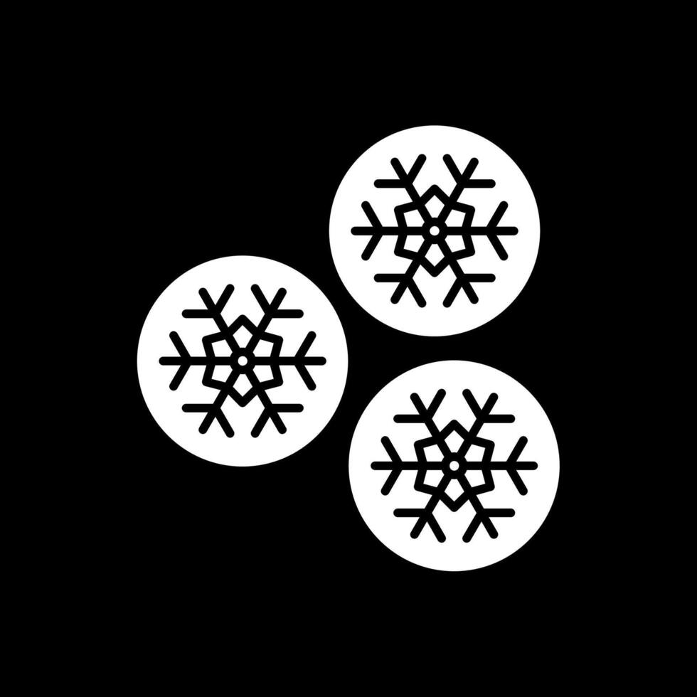 Schneeball Glyphe invertiert Symbol vektor