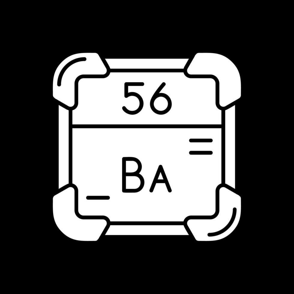 barium glyf omvänd ikon vektor