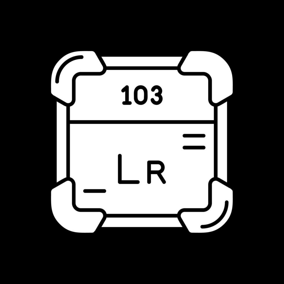 lawrencium glyf omvänd ikon vektor