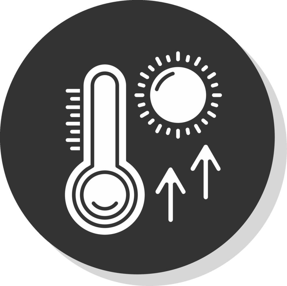 termometer glyf grå cirkel ikon vektor
