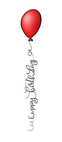 Alles- Gute zum Geburtstagtext mit rotem Ballon auf weißem Hintergrund. Kalligraphie, die Vektorillustration EPS10 beschriftet vektor