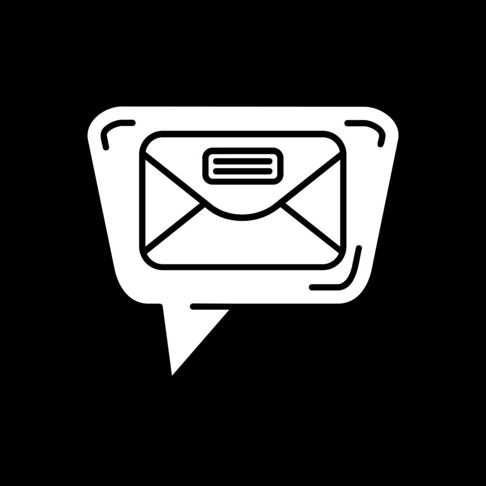 Invertiertes Symbol für Mail-Glyphe vektor