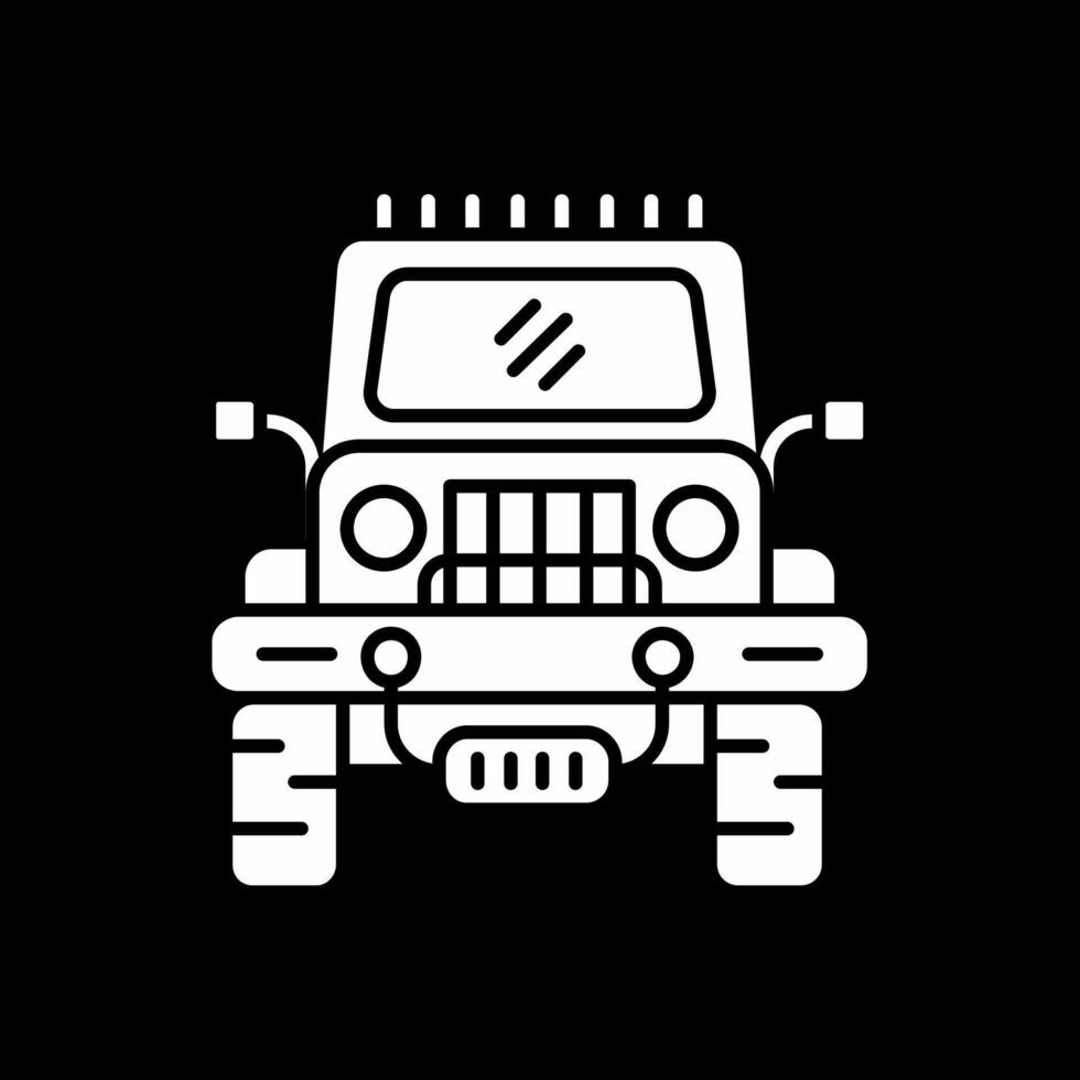 Jeep Glyphe invertiert Symbol vektor