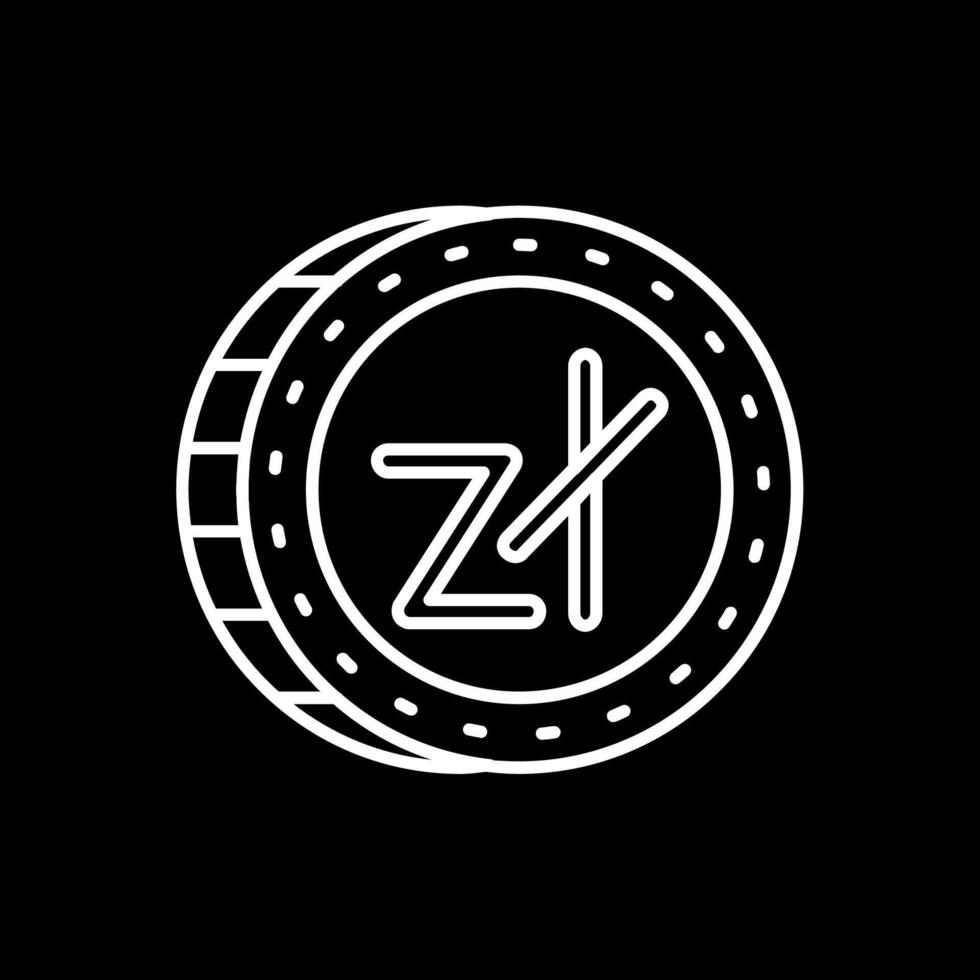 zloty linje omvänd ikon vektor