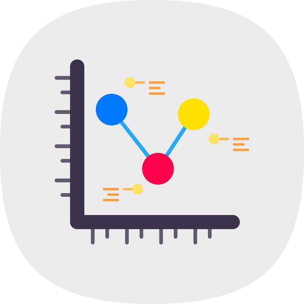 Diagramm eben Kurve Symbol vektor