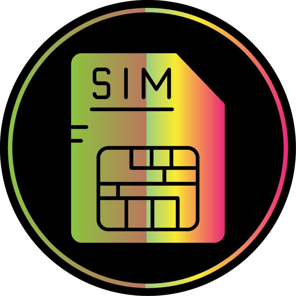 sim Glyphe fällig Farbe Symbol vektor