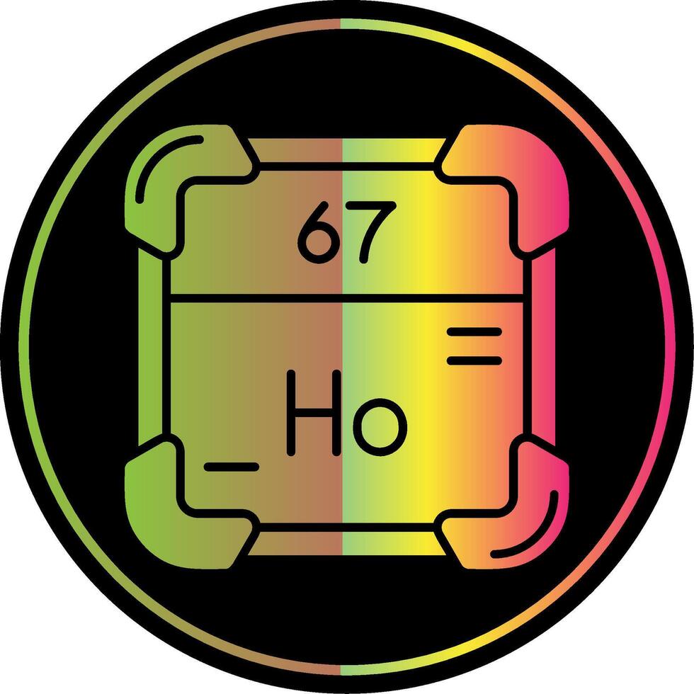 Holmium Glyphe fällig Farbe Symbol vektor