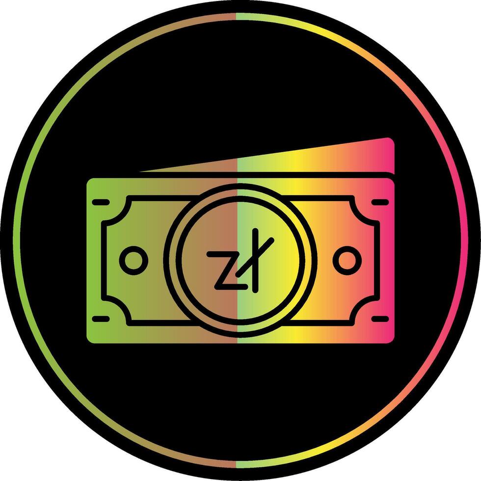 Zloty Glyphe fällig Farbe Symbol vektor