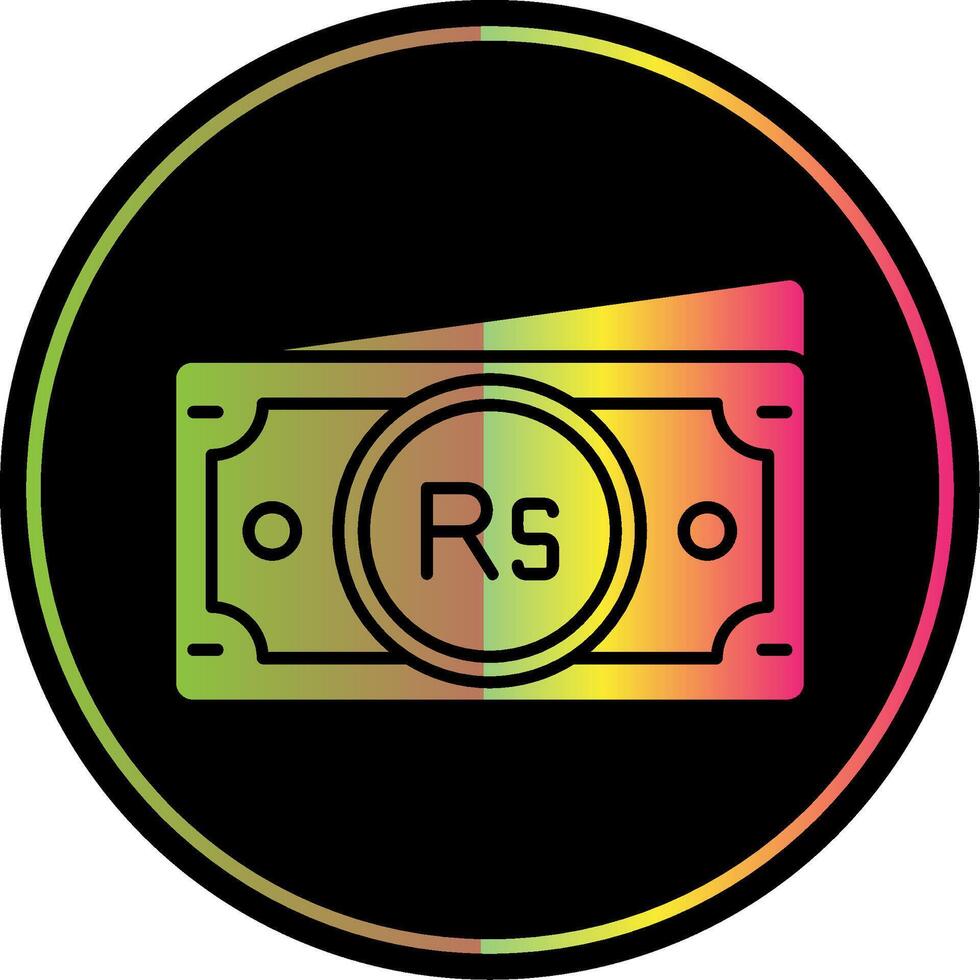 Rupie Glyphe fällig Farbe Symbol vektor